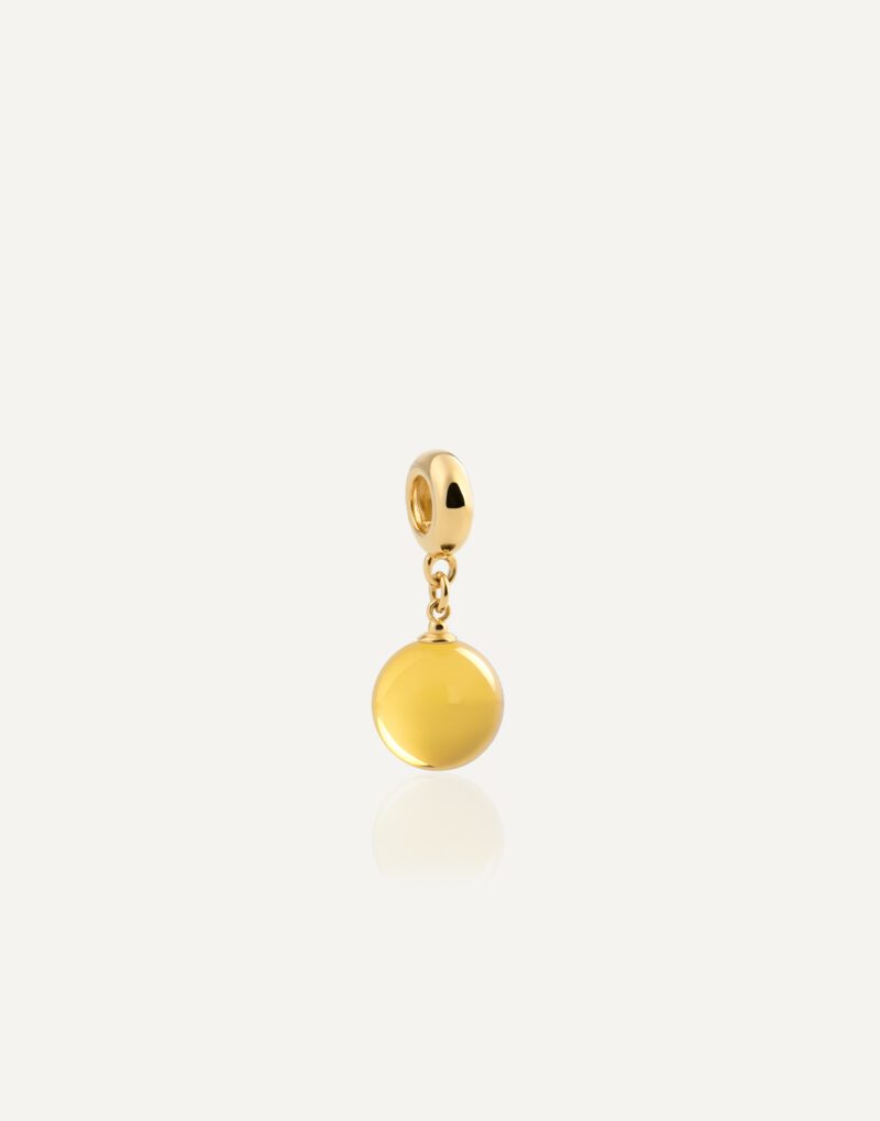 12mm honey amber pendant golden lunar in 24K gold vermeil Mondri
