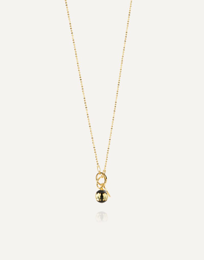 lariat necklace with faceted amber pendant in 24k gold vermeil sterling silver chain bliss mondri jewelry 1 1