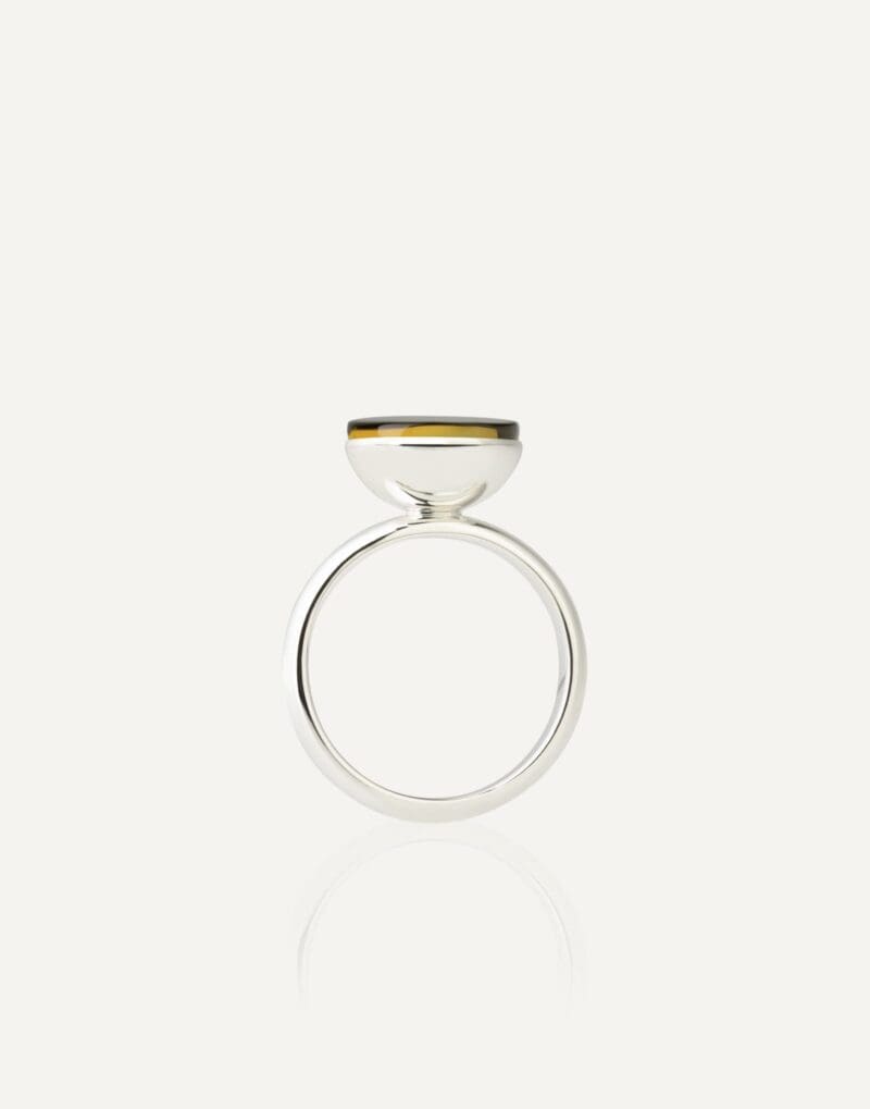 sidabrinis žiedas su 12mm vyšniniu gintaru klara