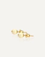 minimalist gold-plated stud earrings with 6 mm white amber royal white 5