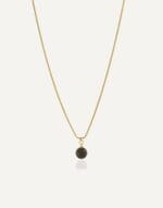 paauksuota koljė su 10mm juodu gintaru golden nero