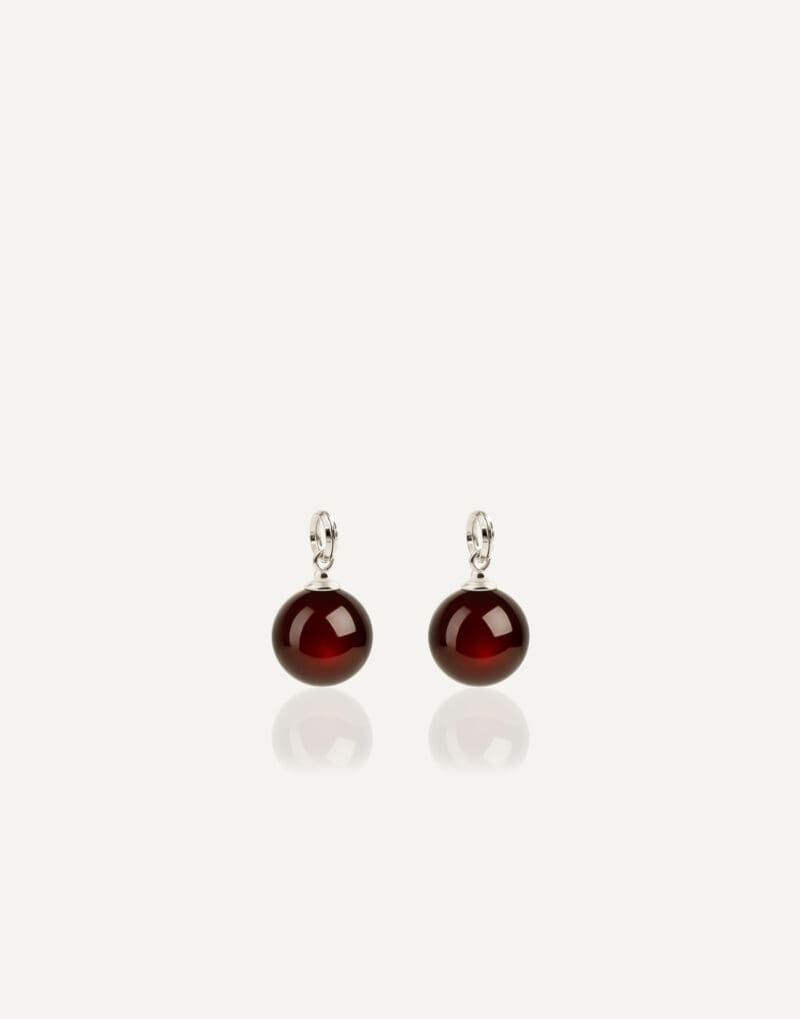 red amber 10mm charms for hoop silver earrings cherry