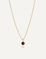 red amber 10mm round pendant gold vermeil snake chain 45cm golden cherry