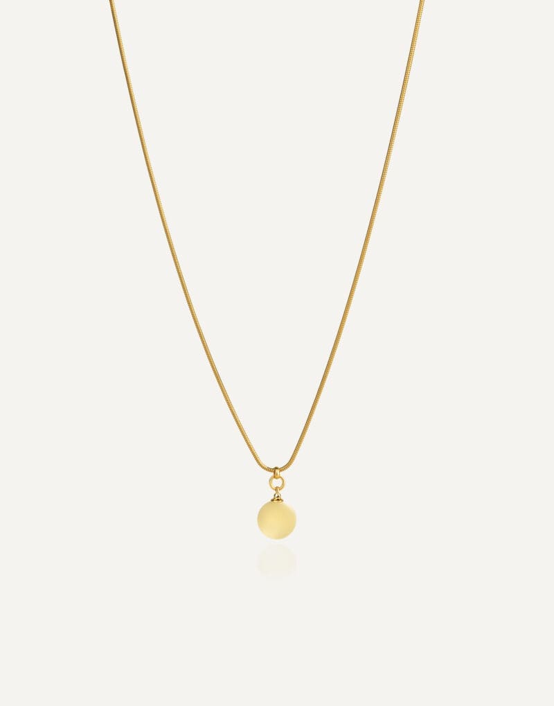 gold vermeil short necklace with 10mm yellow amber pendant golden lemon 1