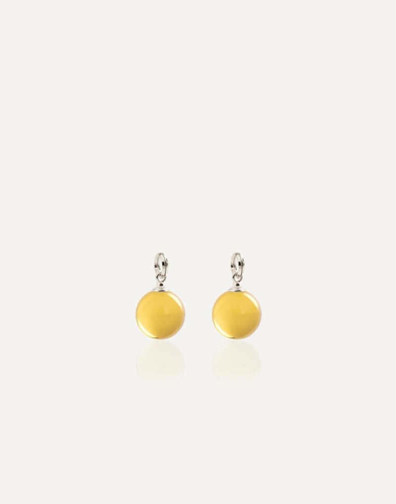 honey amber 10mm charms for hoop silver earrings lunar