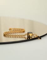 calice chain bracelet black amber gold vermeil sterling silver mondri jewelry