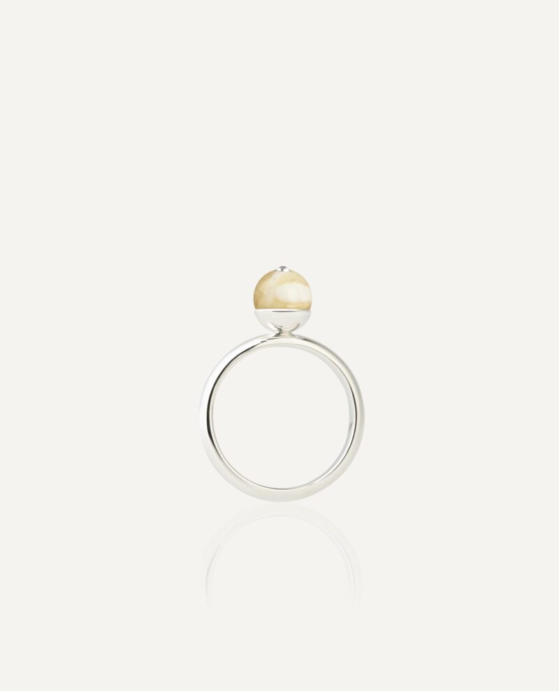 sterling silver white amber ring royal white mondri jewelry