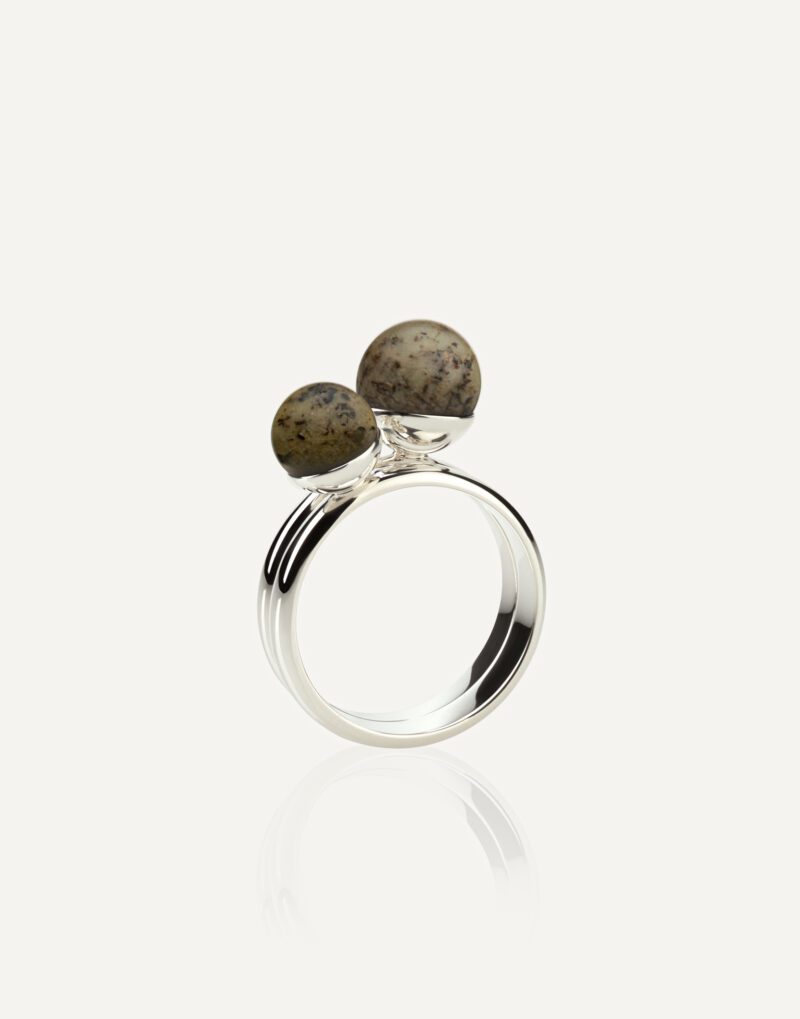 sterling silver minimalist rings duo cherry with red amber 7mm 9mm mondri jewelry
