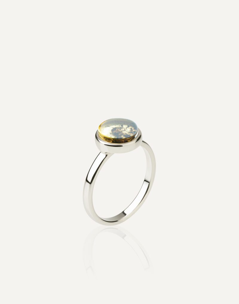 sterling silver ring moss with green natural amber by mondri jewelry 2 1