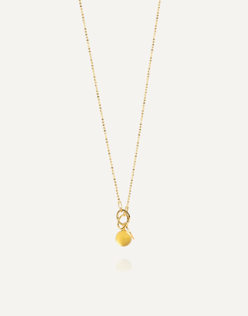 lariat necklace with 12mm honey amber pendant in 24k gold vermeil sterling silver chain golden lunar mondri jewelry 1