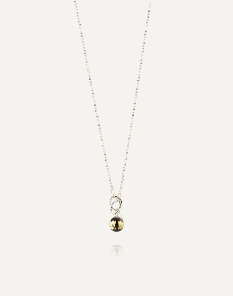 lariat necklace with faceted amber pendant in sterling silver chain bliss adjustable mondri jewelry 3